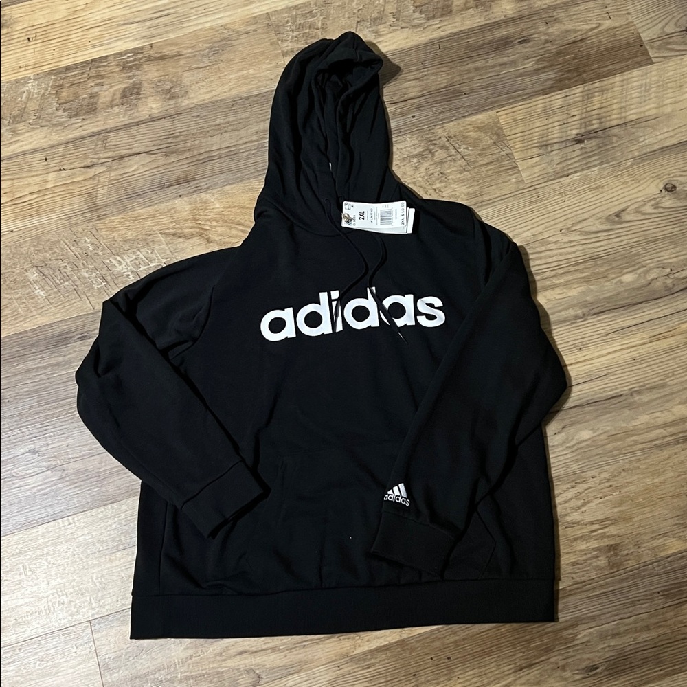 Adidas Black Pullover Hoodie, women’s 2xl. Runs small